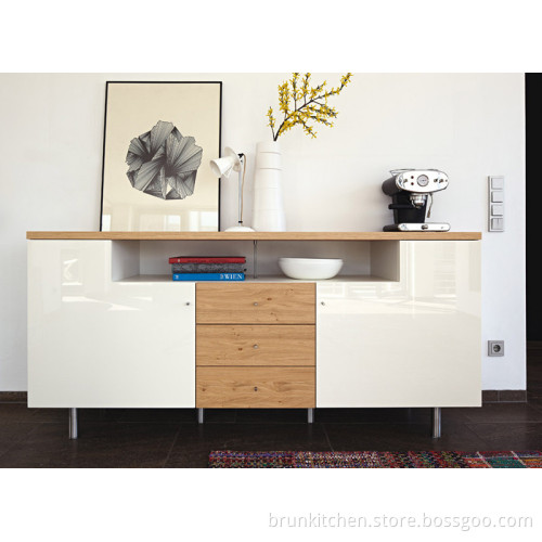 High Quality Semi-Tall Storage Cabinet with 3 Drawer Middle (Br p-1229)